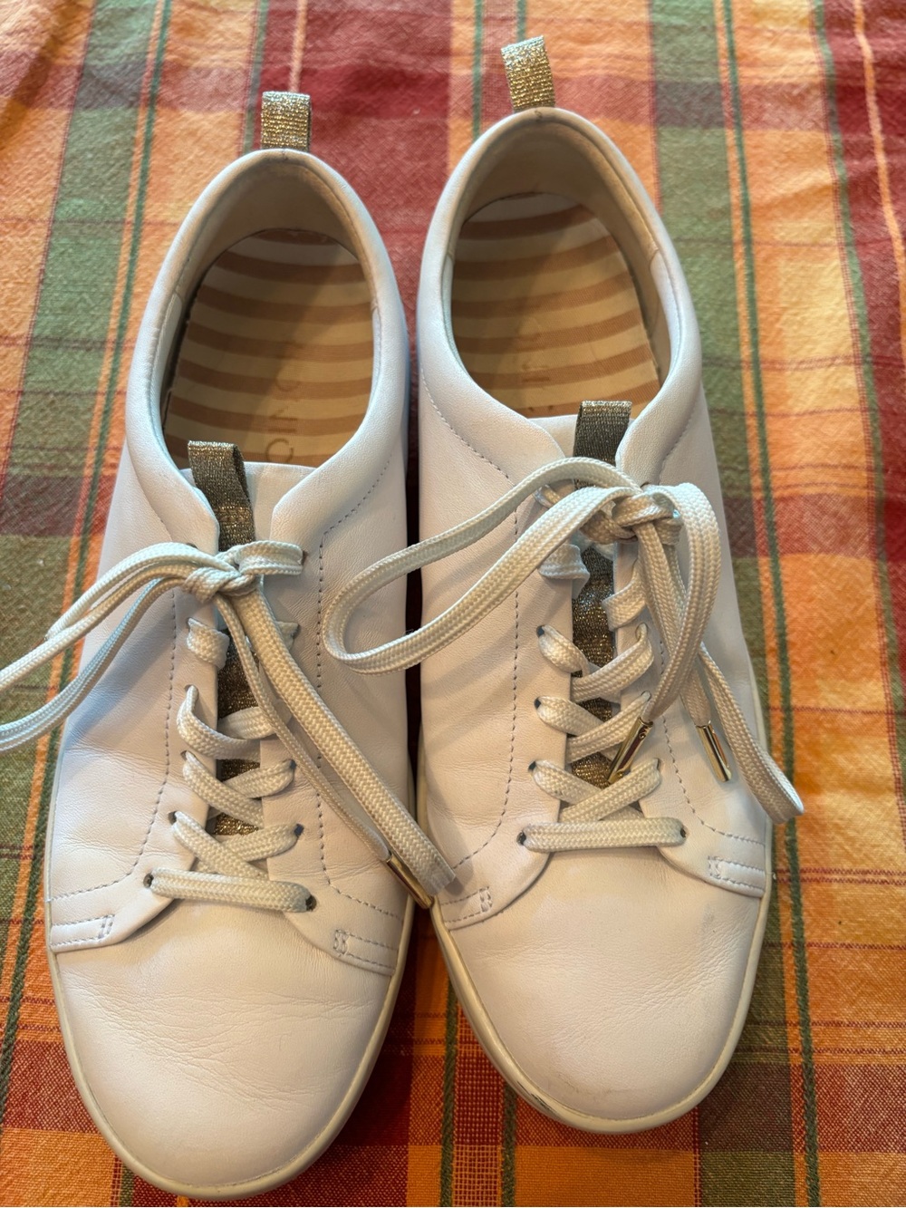 Vionic White Sneakers with Silver Tabs